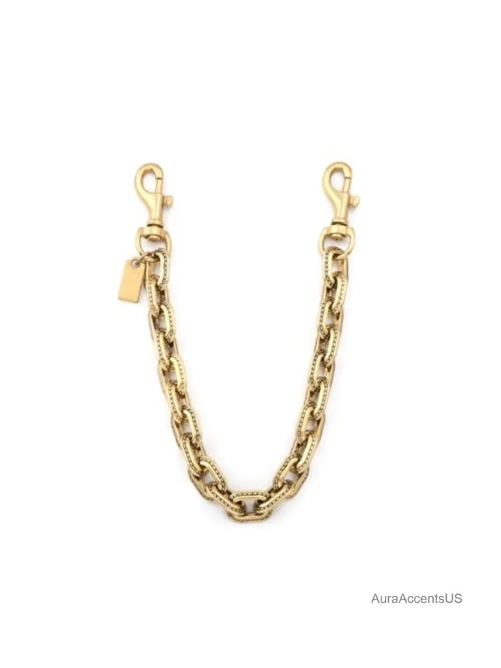 Chunky Decorative Purse Chain with Double Clips - Short Bag Accent for Handbags